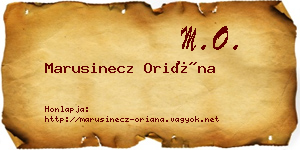 Marusinecz Oriána névjegykártya